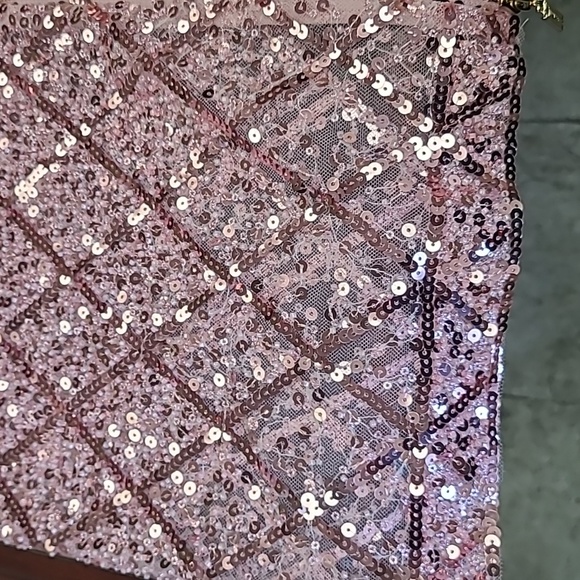 NWT BRONX AND BANCO Coco x Afiya Sequin Ostrich Feather Midi Dress Rose Pink - Picture 6 of 6